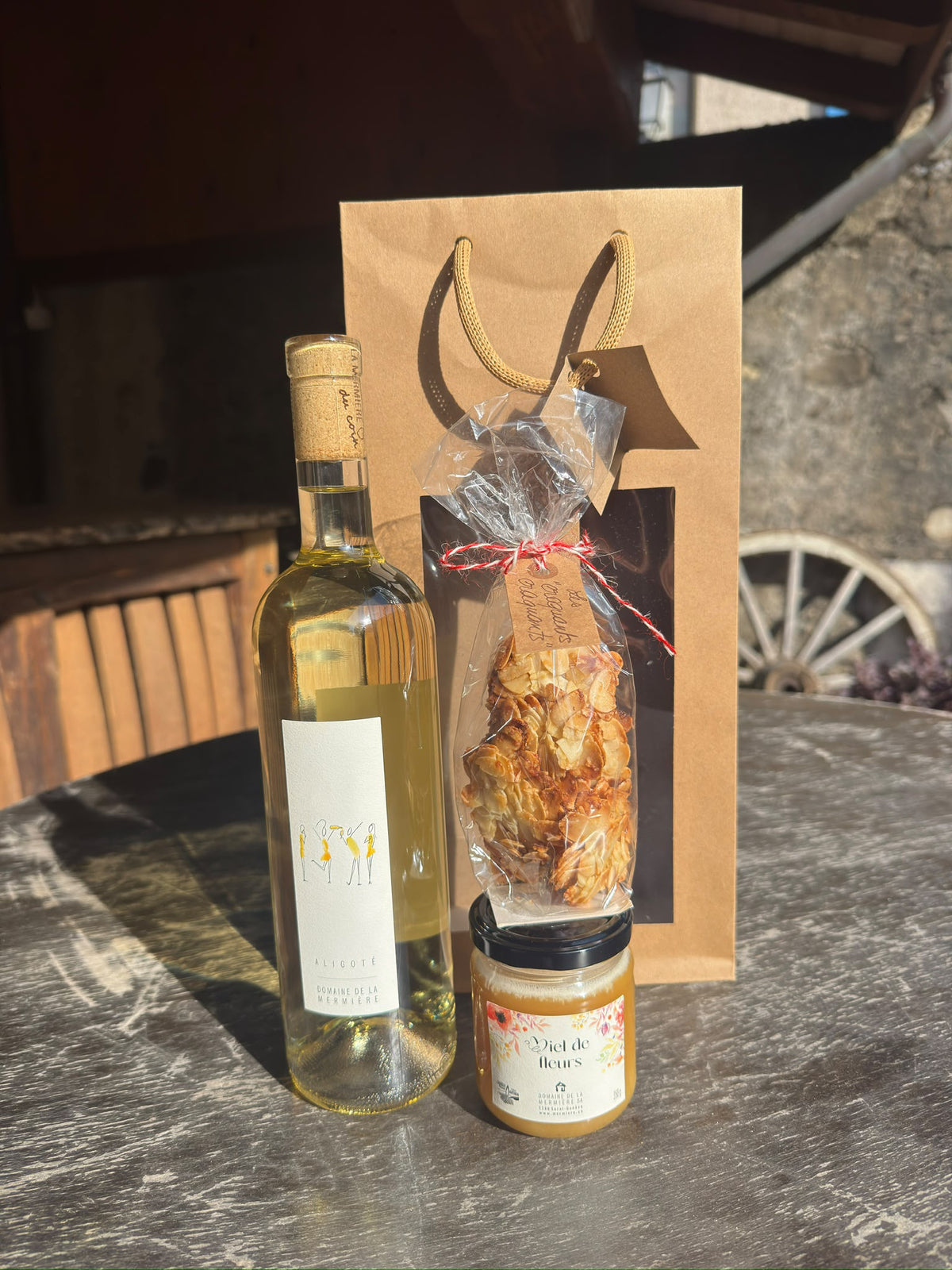 Pochette cadeau avec alcool